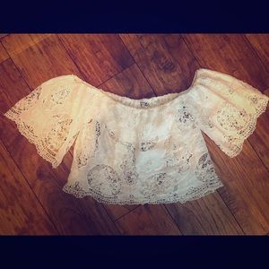 Crochet fashion nova white crop top